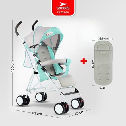 SPEEDS Stroller Kereta Dorong  Portabel Fitur Lengkap Anak Premium Bayi Kelambu Full Cover Traveling LX 073-10