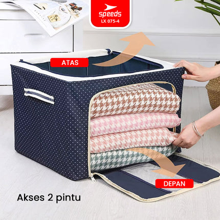 SPEEDS Storage Box Oxford Kain 66L 100L Multifungsi Penyimpanan Serbaguna 075-4
