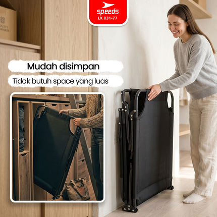SPEEDS Kursi Lipat Folding Bed Tidur Matras Velbed Kursi Malas Tempat Tidur Lipat Kursi Ranjang 031-77