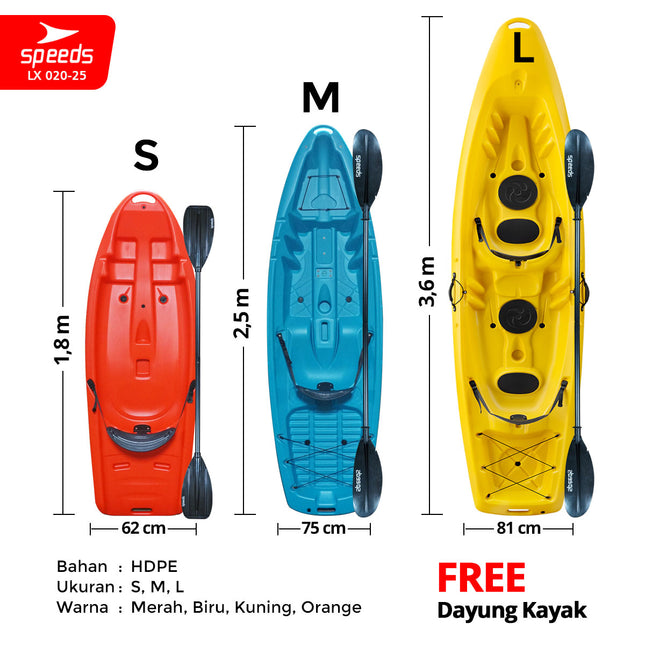 SPEEDS Perahu Kayak Sampan Perahu Dayung Conoe Boating Olahraga Paddle Kano Safety 020-25