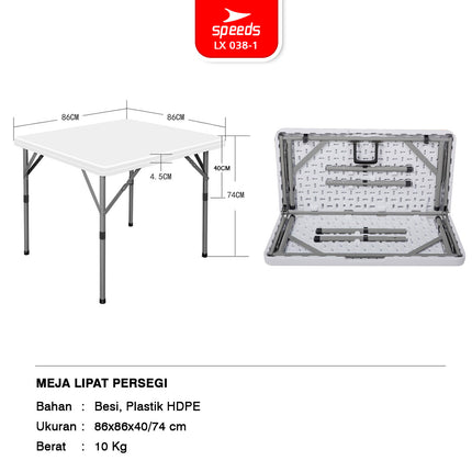 SPEEDS Meja Lipat Plastik 86x86x74cm 038-1