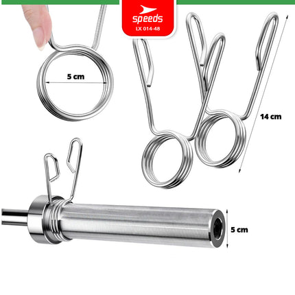 SPEEDS Spring Collar Penjepit Plat Barbell Spring Clip Collar Clamp Penjepit Stik Barbel Untuk Gym 014-48