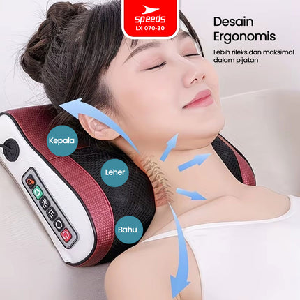 SPEEDS Bantal Pijat 20 Titik Kepala Portabel Multifungsi Alat Pijat Elektrik 070-30