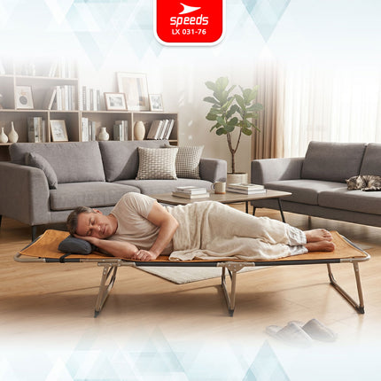 SPEEDS Kursi Lipat Folding Oxford Bed Velbed Kursi Malas Tempat Tidur Lipat Kursi Ranjang 031-76