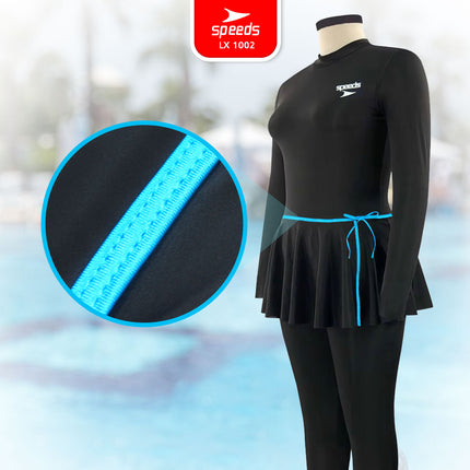 SPEEDS Baju Renang Sport Wanita Muslim Wear Swimdress Jumbo 5L 6L 7L 8L Bahan Spandex Pakaian Renang 1002