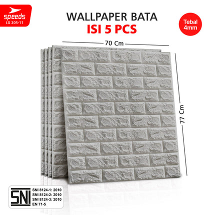 SPEEDS SNI Wallpaper Dinding 3d  Foam Batik Putih Wallpaper Dinding Sticker Dinding Berstandar 205-11