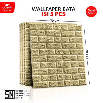 SPEEDS SNI Wallpaper Dinding 3d  Foam Batik Putih Wallpaper Dinding Sticker Dinding Berstandar 205-11
