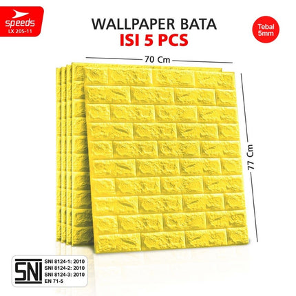 SPEEDS SNI Wallpaper Dinding 3d  Foam Batik Putih Wallpaper Dinding Sticker Dinding Berstandar 205-11