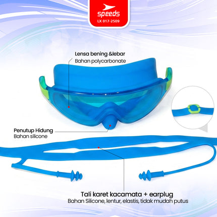 SPEEDS Kacamata Renang Anak + Earplug Swim Goggles Perlengkapan Berenang 017-2509