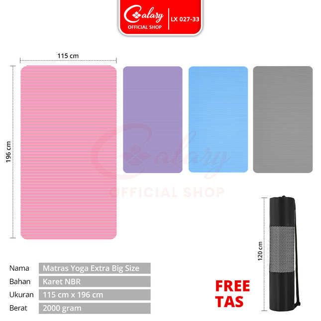 SPEEDS Yoga Mat 196x115x30mm Anti Slip Matras Yoga Tebal Extra Besar Alas Yoga Senam LX 027-33