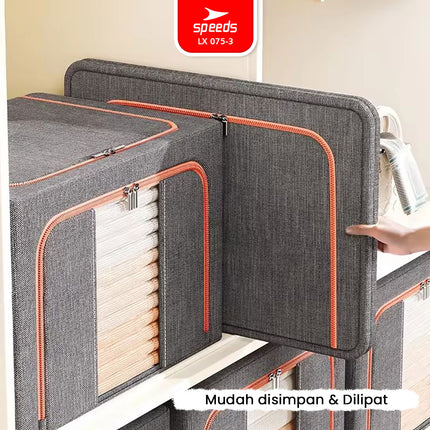 SPEEDS Storage Box 100L 66L Kotak Penyimpanan Oxford Tahan Lembab Ukuran Jumbo 075-3