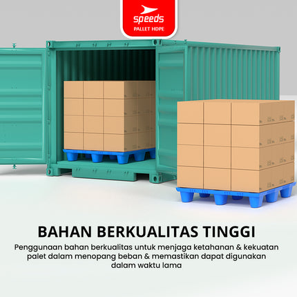 SPEEDS Thick HDPE Plastic Pallet 120x100x15cm Warehouse Pallet 9-Foot Strong Sturdy