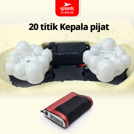 SPEEDS Bantal Pijat 20 Titik Kepala Portabel Multifungsi Alat Pijat Elektrik 070-30