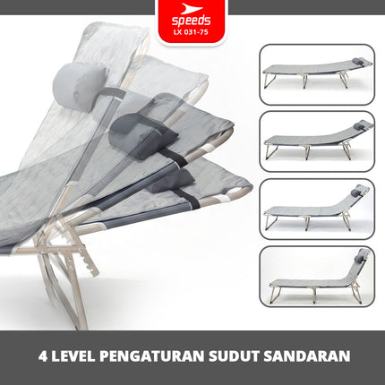 SPEEDS Kursi Lipat Folding Bed Velbed Kursi Malas Tempat Tidur Lipat Kursi Ranjang 031-75