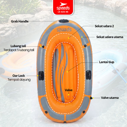 SPEEDS Perahu Karet Tiup 2 Orang Kayak + Dayung Arung Jeram 020-46