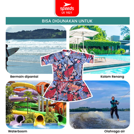 SPEEDS Pakaian Renang Wanita Ukuran Jumbo 5L 6L 7L 8L Swimdress Baju Renang Spandex 1021