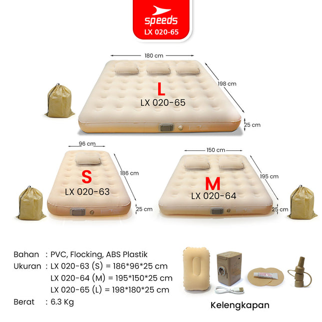 SPEEDS Kasur Angin Tiup S M L XL XXL 020-65