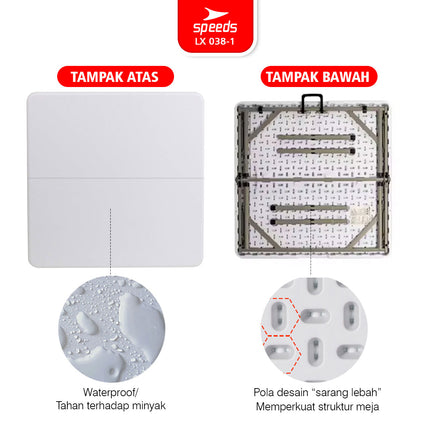 SPEEDS Meja Lipat Plastik 86x86x74cm 038-1