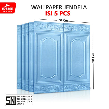 SPEEDS SNI Wallpaper Dinding 3d  Foam PE Sticker Dinding Wallpaper Dinding Model Jendela Berstandar 205-13