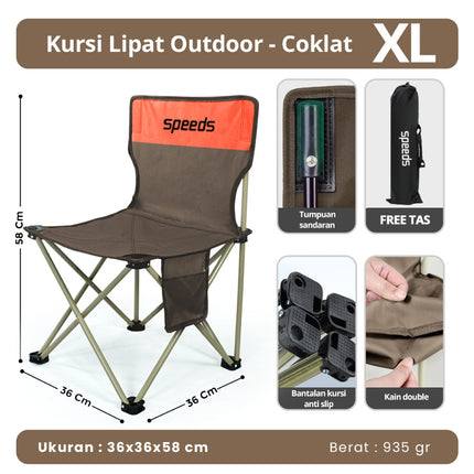 SPEEDS Kursi Lipat Camping Kursi Lipat Outdoor Kursi Gunung Kursi Sauna Bangku Portable 031-13