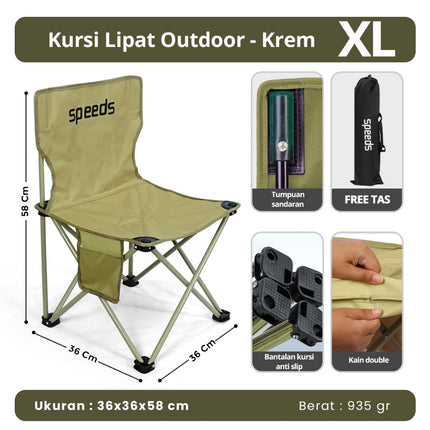 SPEEDS Kursi Lipat Camping Kursi Lipat Outdoor Kursi Gunung Kursi Sauna Bangku Portable 031-13