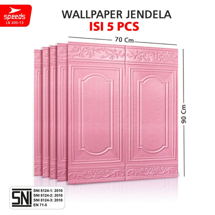 SPEEDS SNI Wallpaper Dinding 3d  Foam PE Sticker Dinding Wallpaper Dinding Model Jendela Berstandar 205-13