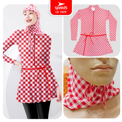 SPEEDS Baju Renang Muslim Spandex Swimwear Swim Suit Cewek Wanita Hijab Perempuan Remaja / Baju Renang 1029
