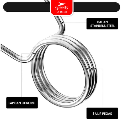SPEEDS Spring Collar Penjepit Plat Barbell Spring Clip Collar Clamp Penjepit Stik Barbel Untuk Gym 014-48