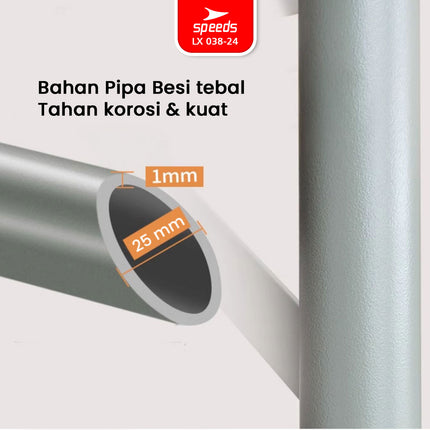 SPEEDS Meja Lipat 122x61x74cm Plastik Folding Table Indoor Outdoor Pameran Serbaguna Besar Meja Makan 038-24