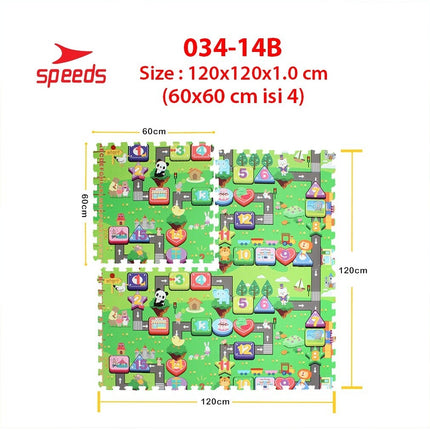 SPEEDS Evamat Mat 60x60cm Puzzle Mat Puzzle Carpet Evamat Floor Mat Protection Mat 034-14
