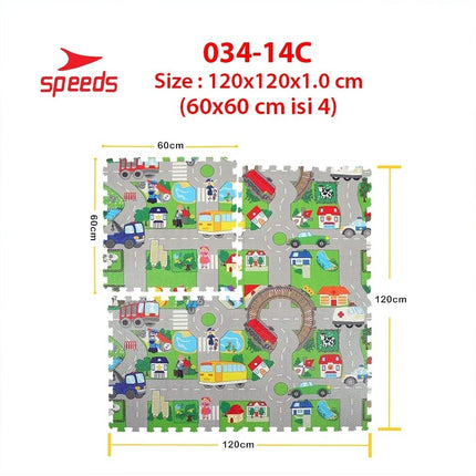 SPEEDS Evamat Mat 60x60cm Puzzle Mat Puzzle Carpet Evamat Floor Mat Protection Mat 034-14