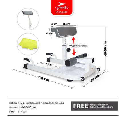SPEEDS Squat Machine Alat Fitness Bench Multifungsi Gym 042-6400