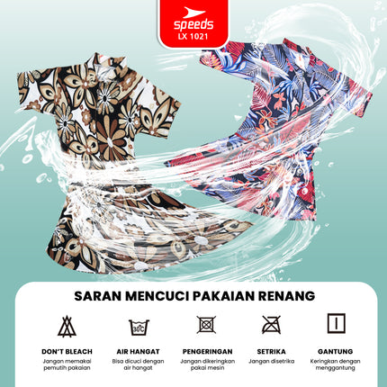 SPEEDS Pakaian Renang Wanita Ukuran Jumbo 5L 6L 7L 8L Swimdress Baju Renang Spandex 1021