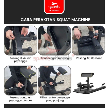 SPEEDS Squat Machine 3-in-1 Fitness Equipment Multifunctional Sports Bench Sit Up Push Up Bar Practical Indoor Outdoor Gym LX 042-6300