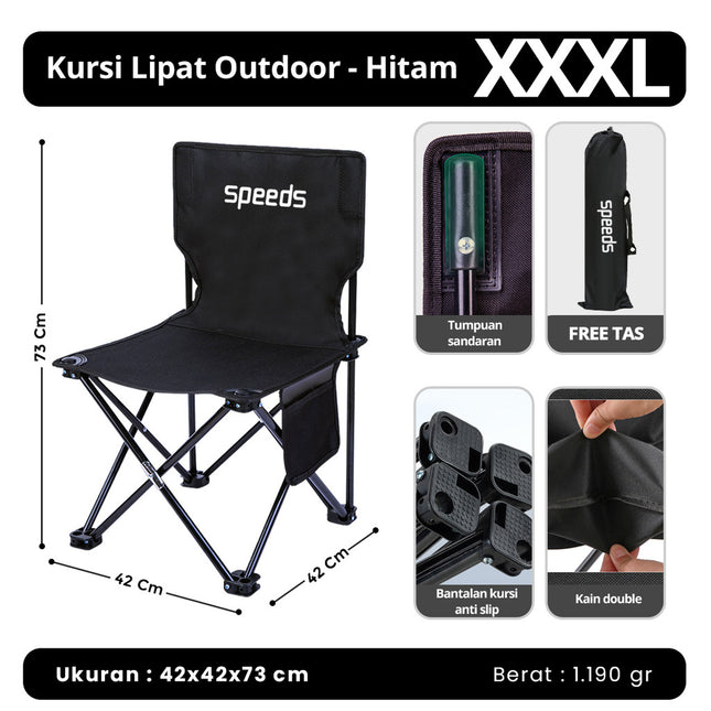 SPEEDS Kursi Lipat Outdoor Indoor Kemah L XL 2XL 3XL Camping Portabel Folding Chair LX 031-15A
