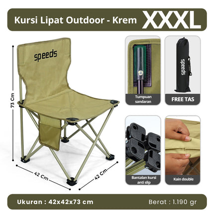 SPEEDS Kursi Lipat Outdoor Indoor Kemah L XL 2XL 3XL Camping Portabel Folding Chair LX 031-15A