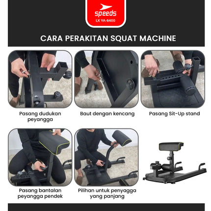 SPEEDS Squat Machine Alat Fitness Bench Multifungsi Gym 042-6400