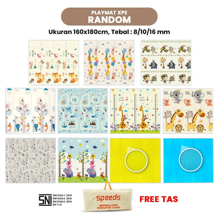 SPEEDS SNI A Playmat Bayi Karpet Lipat Playmate Matras Bayi 180x200cm Playmat Bayi Anak/Bayi Tikar Lipat Foam 027-15