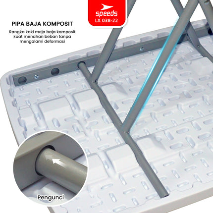 SPEEDS Meja Lipat Plastik Serbaguna 76cm 038-22