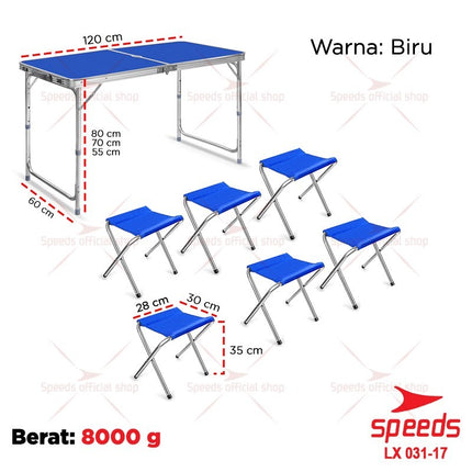 SPEEDS Meja Camping Lipat Set Meja Kursi Lipat Meja Camping Piknik Outdoor Portable 031-35