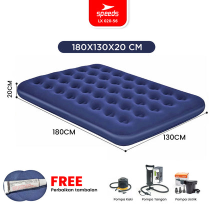 SPEEDS Matras Angin Single/Double Kasur Tiup Air Sleeping Bed Outdoor Indoor Kasur Tidur Dewasa 020-56