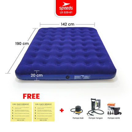 SPEEDS Matras Angin Single/Double Kasur Tiup Air Sleeping Bed Outdoor Indoor Kasur Tidur Dewasa 020-56