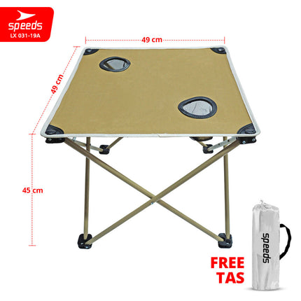 SPEEDS Folding Table Meja Lipat Portabel untuk Outdoor maupun Indoor Meja Praktis Serbaguna 031-19 Biru