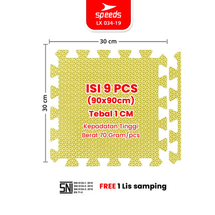 SPEEDS Evamat Mat 30x30cm 10mm EVA Puzzle Mat Soft Plush Mat for Kids Play Sleep Carpet 034-19