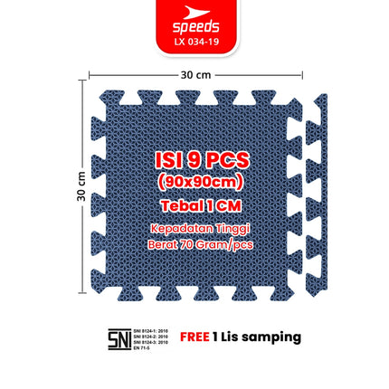 SPEEDS Evamat Mat 30x30cm 10mm EVA Puzzle Mat Soft Plush Mat for Kids Play Sleep Carpet 034-19