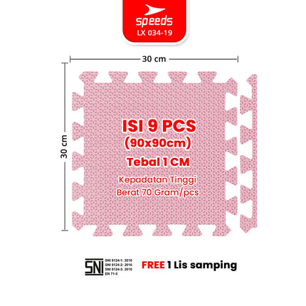 SPEEDS Evamat Mat 30x30cm 10mm EVA Puzzle Mat Soft Plush Mat for Kids Play Sleep Carpet 034-19