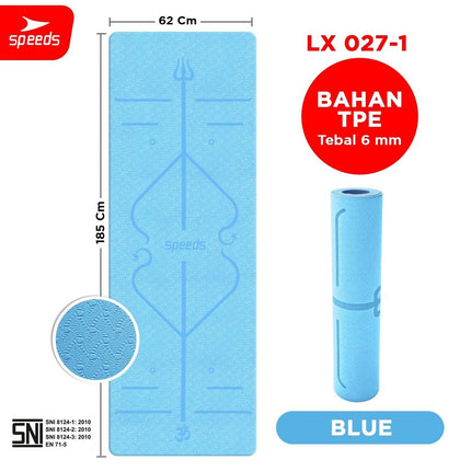 SPEEDS Matras Yoga TPE 6mm Alas Yoga Mat Alas Olahraga Karpet Spons Gym Berstandar SNI 027-1