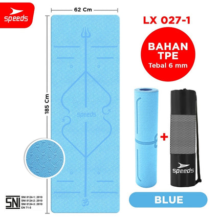SPEEDS Matras Yoga TPE 6mm Alas Yoga Mat Alas Olahraga Karpet Spons Gym Berstandar SNI 027-1