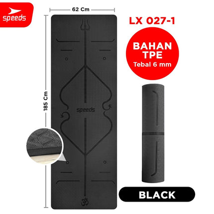 SPEEDS Matras Yoga TPE 6mm Alas Yoga Mat Alas Olahraga Karpet Spons Gym Berstandar SNI 027-1
