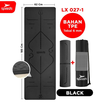 SPEEDS Matras Yoga TPE 6mm Alas Yoga Mat Alas Olahraga Karpet Spons Gym Berstandar SNI 027-1